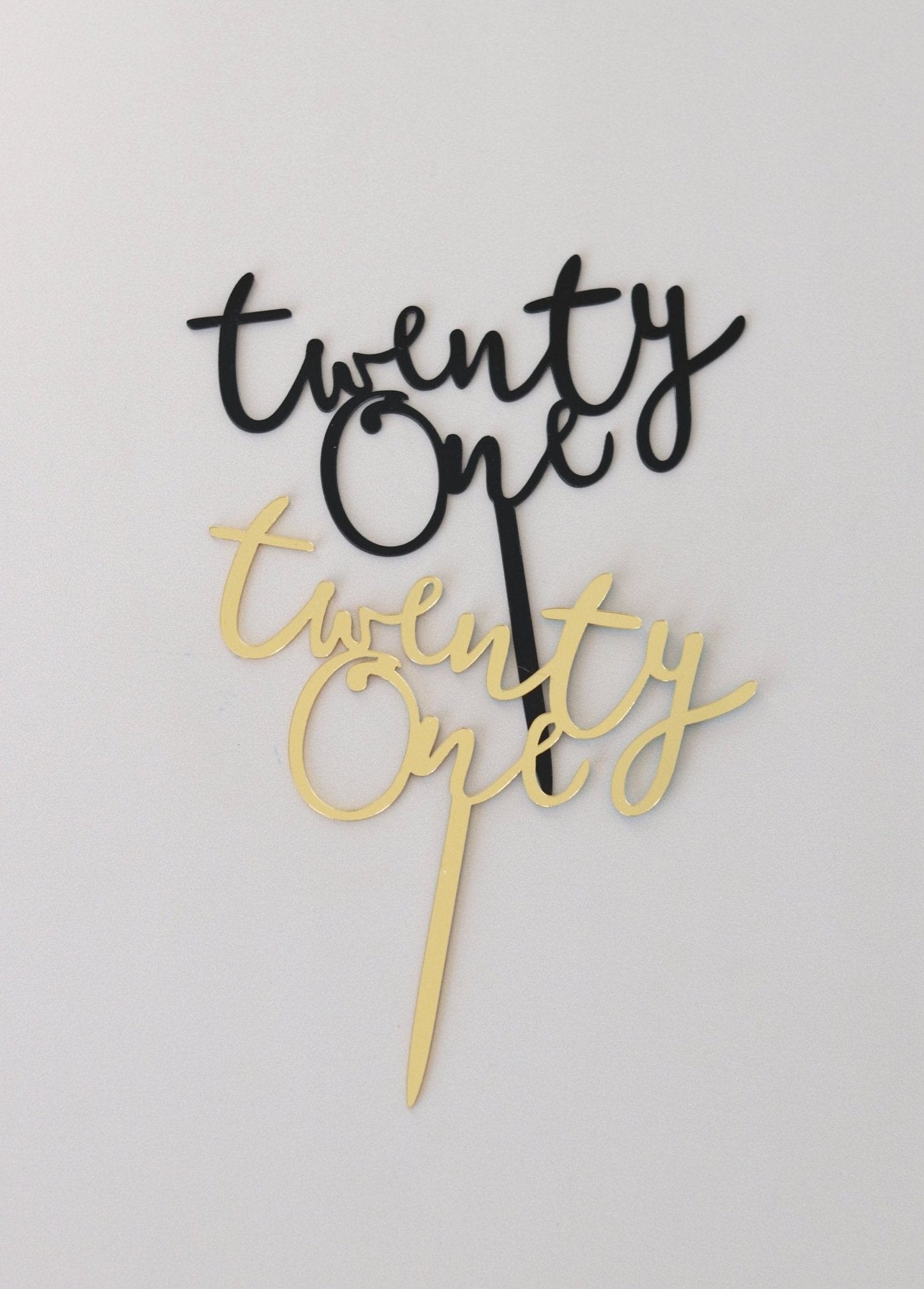 Acrylic Script Age Topper (twenty one) Bel Bear Bakes