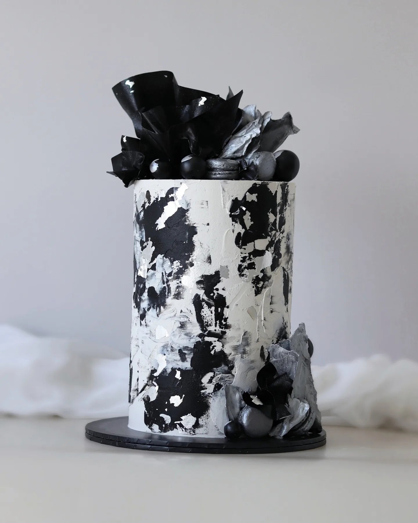 Monochrome Celebration Cake - Bel Bear Bakes