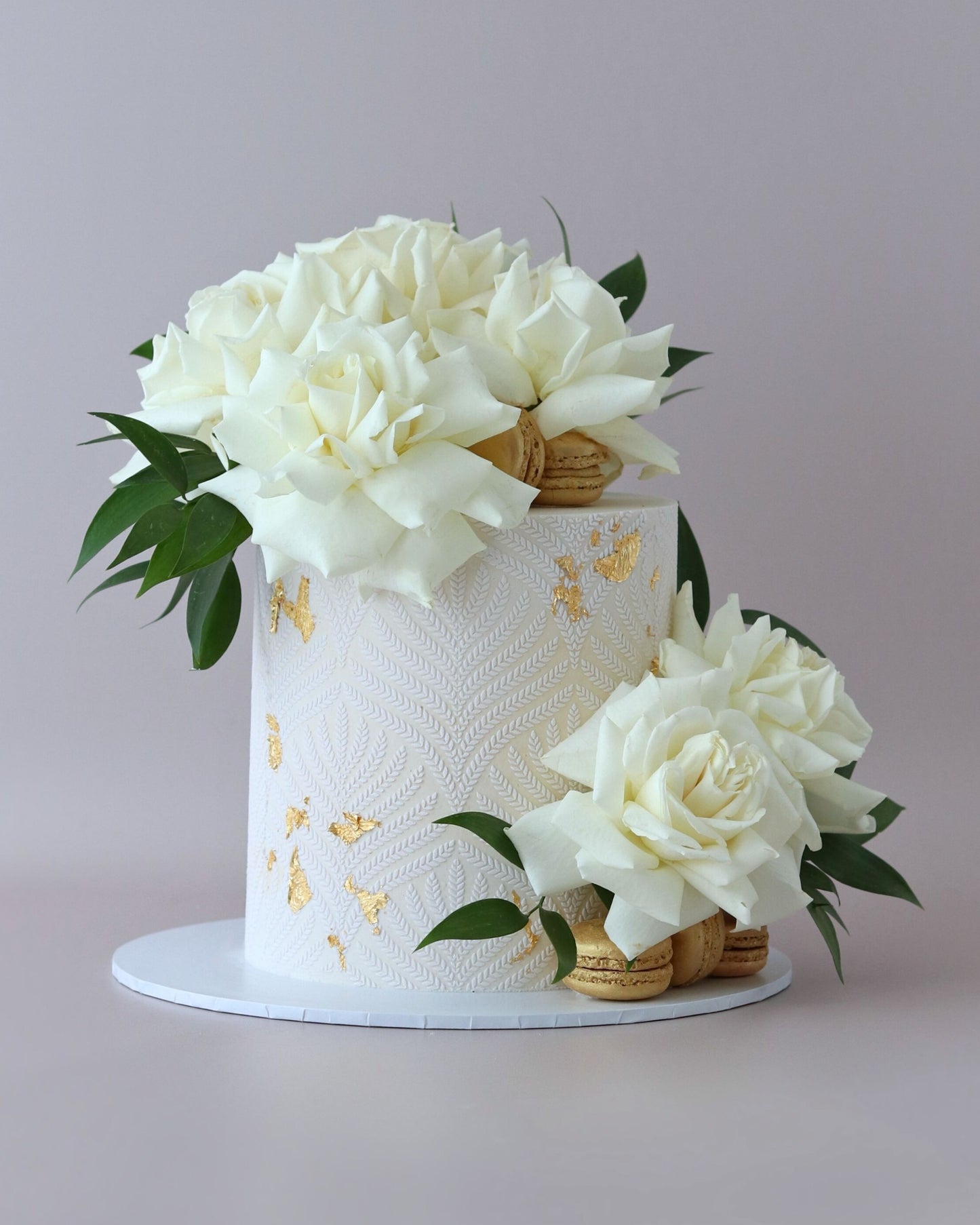 Ivory Fresh Rose Floral Wedding Cake - Bel Bear Bakes