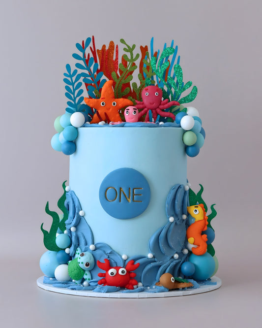 Ocean Wonders Sea Creatures Cake - Bel Bear Bakes
