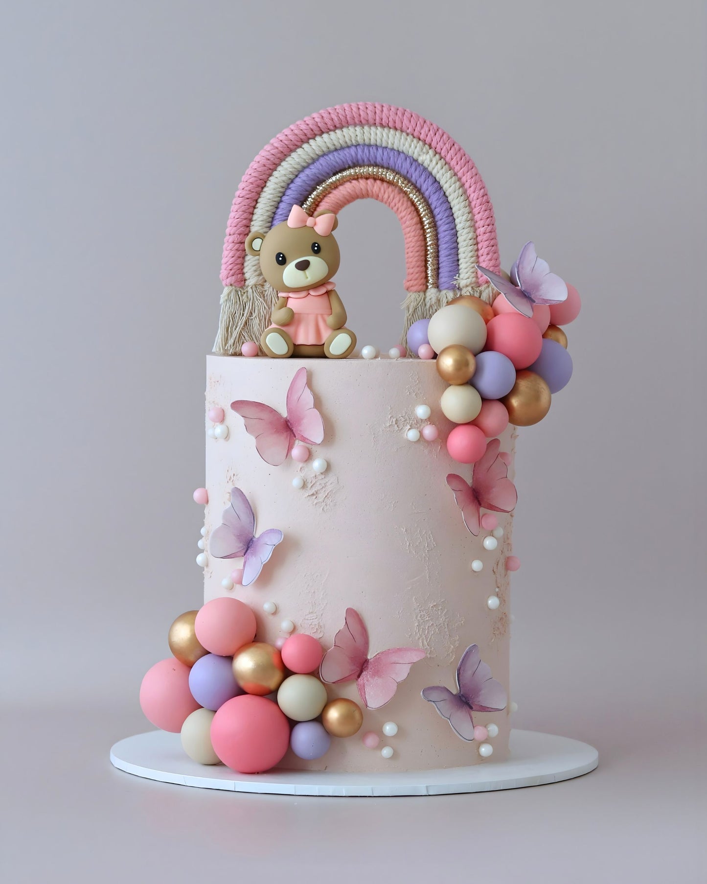Rainbow Bear Theme Cake - Bel Bear Bakes