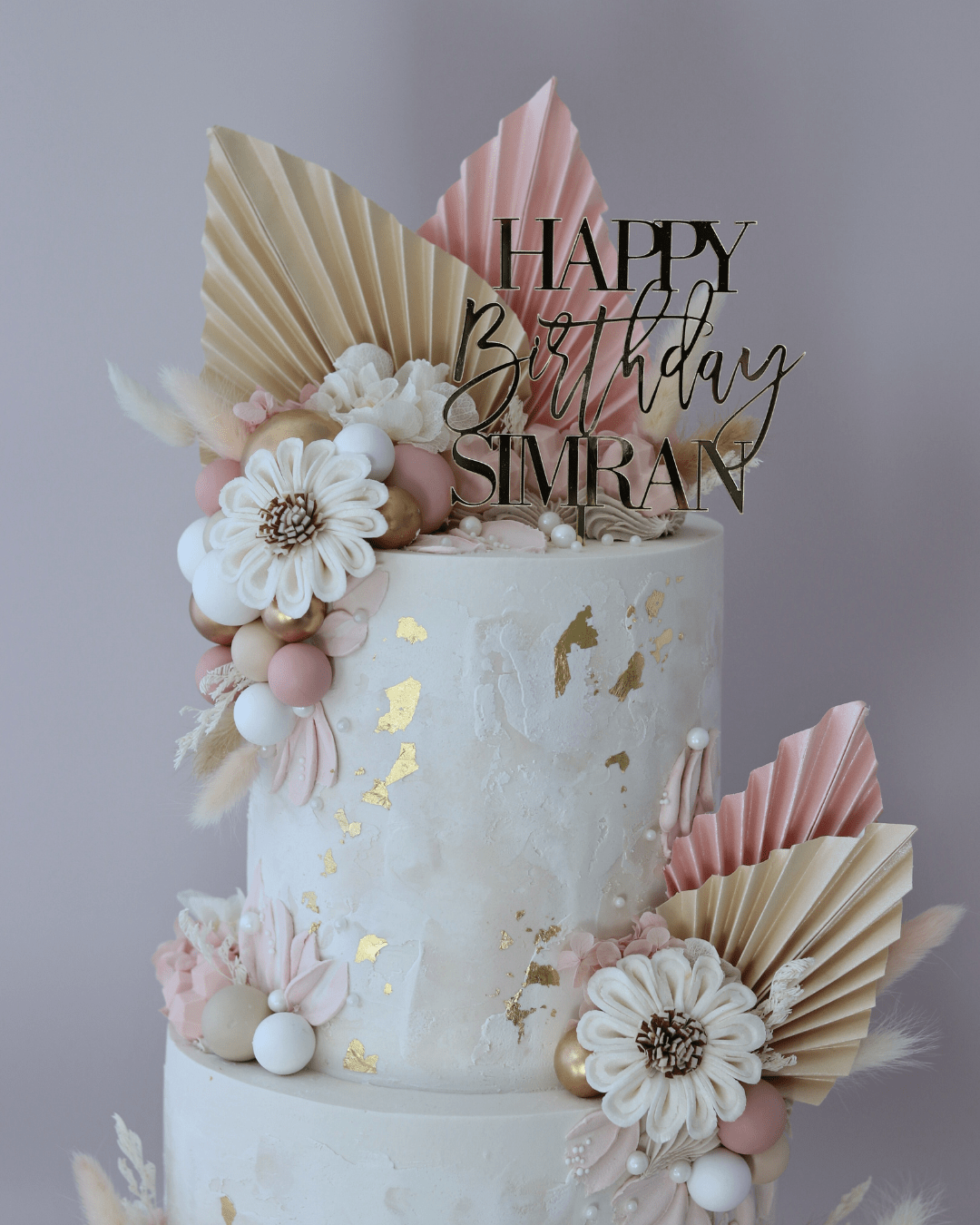 Acrylic Custom Name Happy Birthday Topper (more colours) Bel Bear Bakes