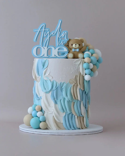 Acrylic Custom "Name" is "Age" Topper (more colours) - Bel Bear Bakes