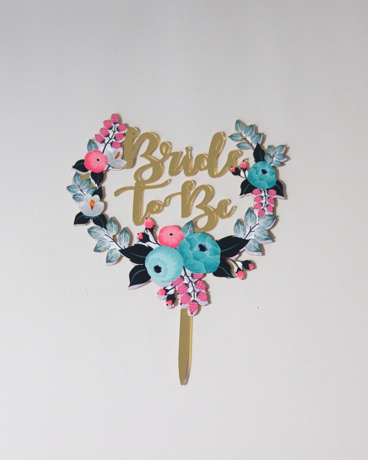 Acrylic Bride To Be Topper (wreath) Bel Bear Bakes