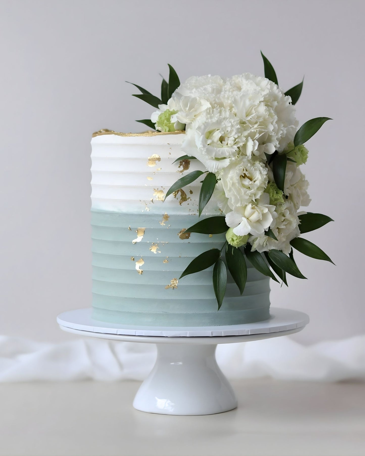 Sage Floral Wedding Cake - Bel Bear Bakes