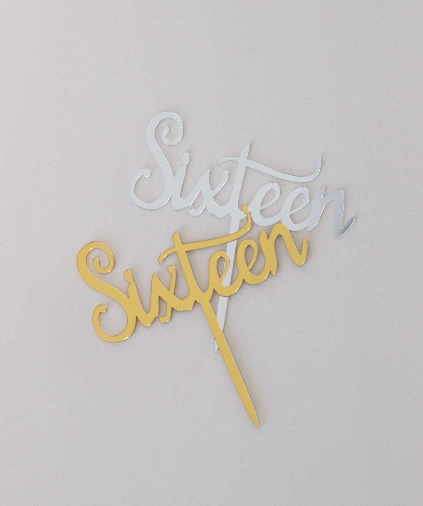 Acrylic Script Age Topper (sixteen) Bel Bear Bakes
