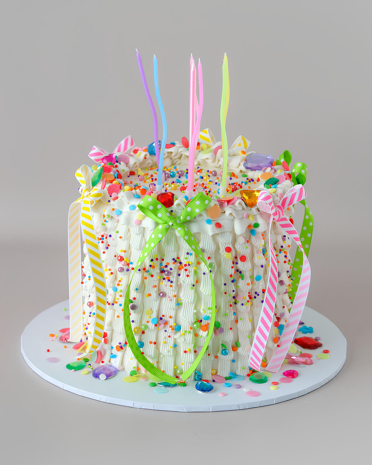 Bright & colourful sprinkle & gem party cake - Bel Bear Bakes