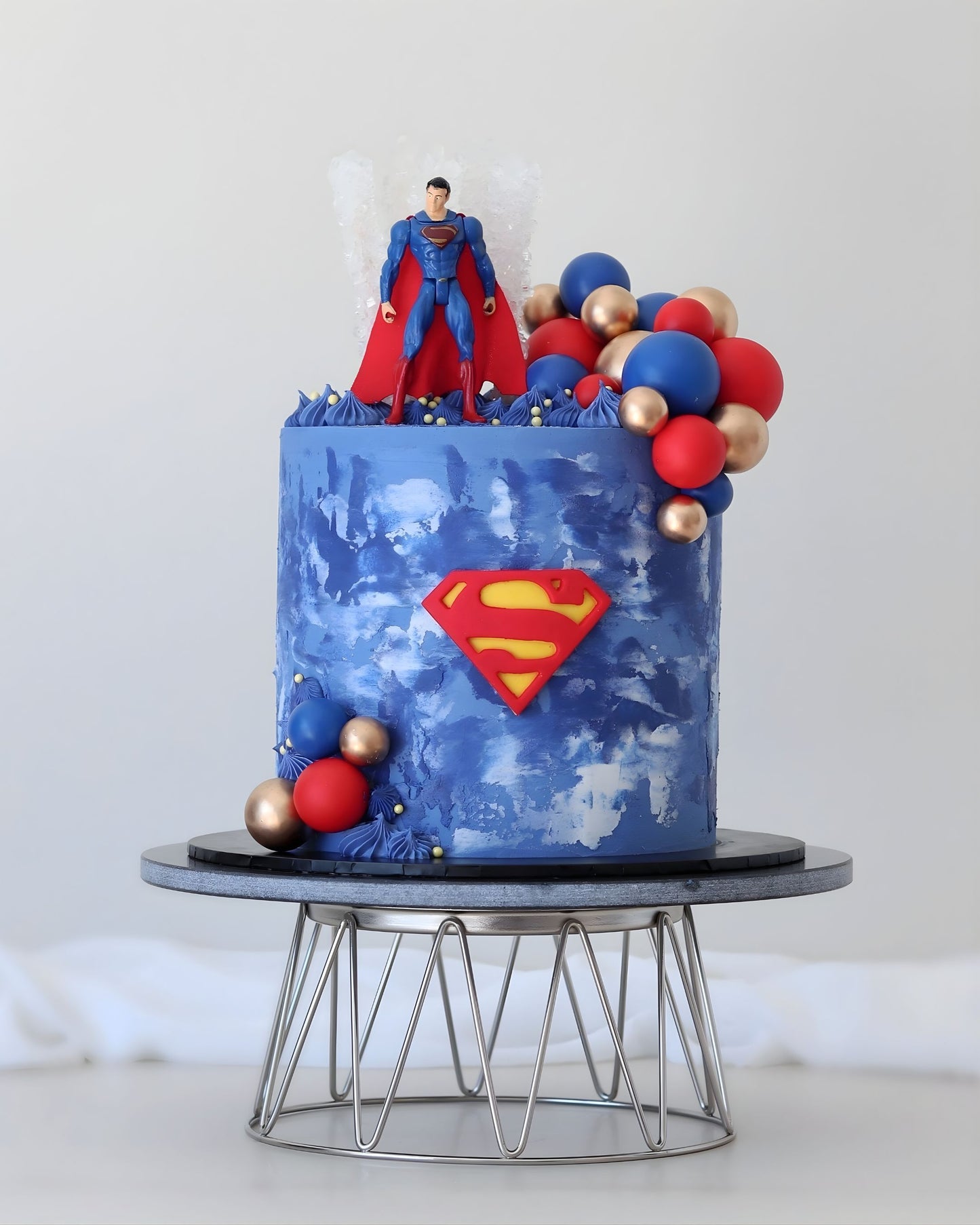 Blue Superman Cake - Bel Bear Bakes