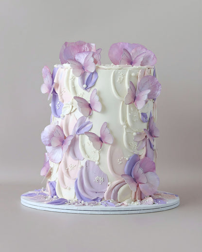 Pink and Purple Texture Butterfly Cake - Bel Bear Bakes