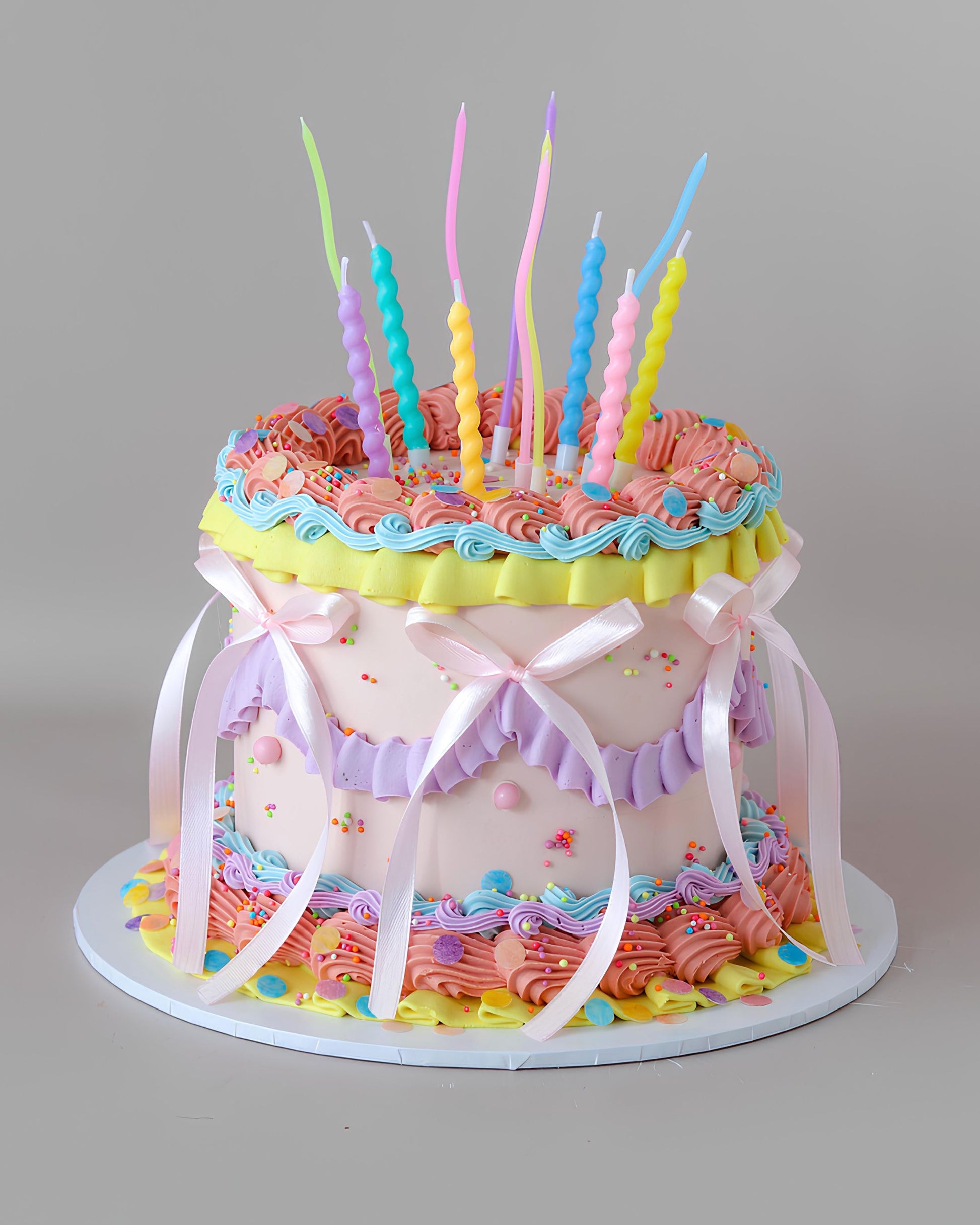 Rainbow Confetti Vintage Cake - Bel Bear Bakes