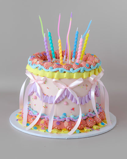 Rainbow Confetti Vintage Cake - Bel Bear Bakes