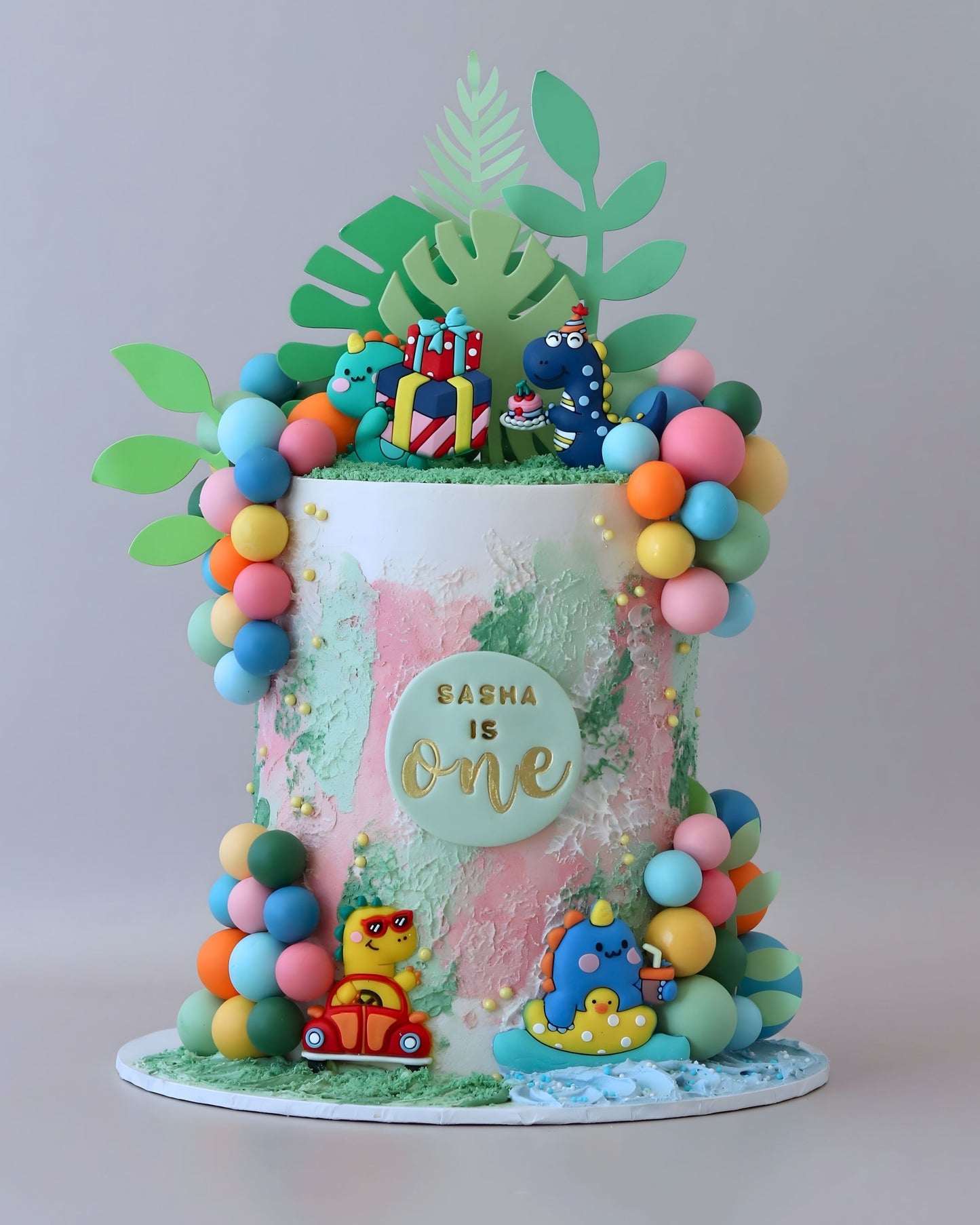 Colourful Dinosaur Party Cake - Bel Bear Bakes
