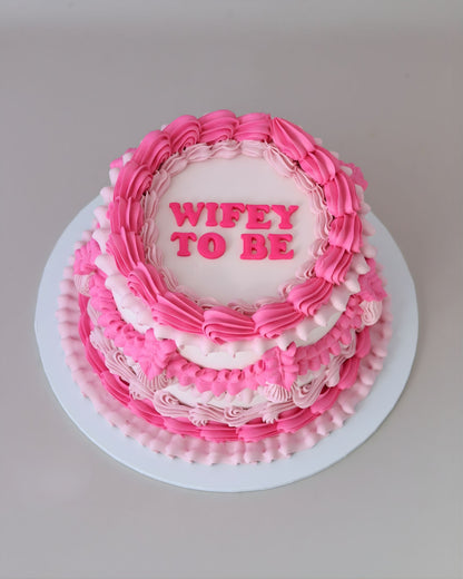 Pink Fancy Frills Vintage Cake - Bel Bear Bakes