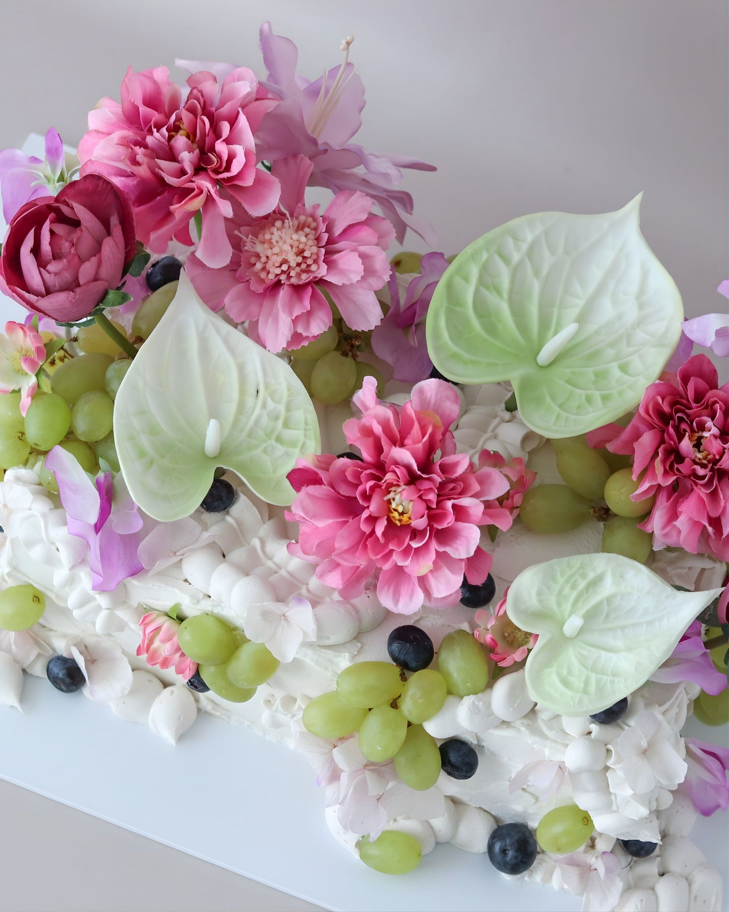 Purple Fuchsia Floral Slab Sheet Cake in Melbourne - Bel Bear Bakes