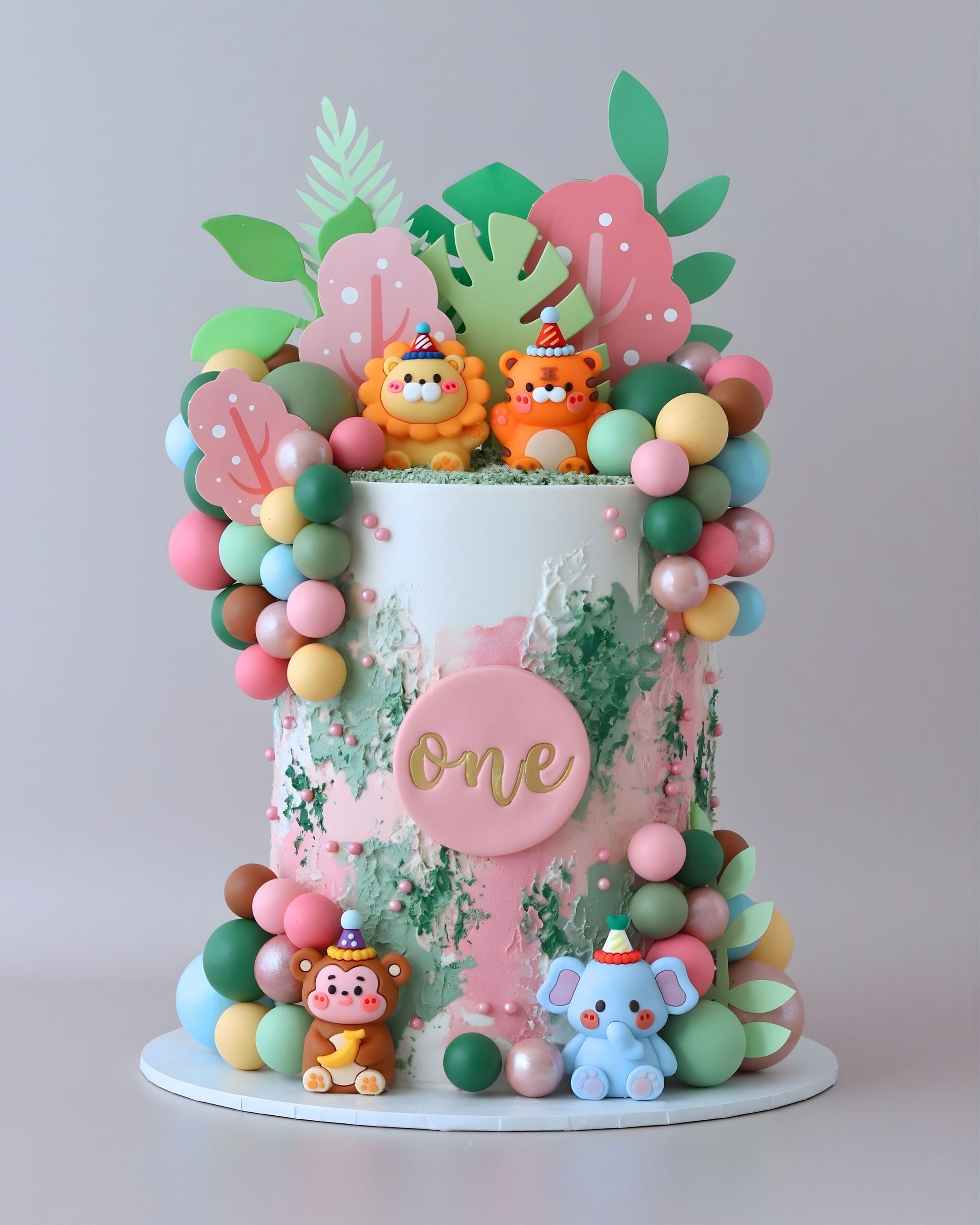 Pink Jungle Party Cake - Bel Bear Bakes