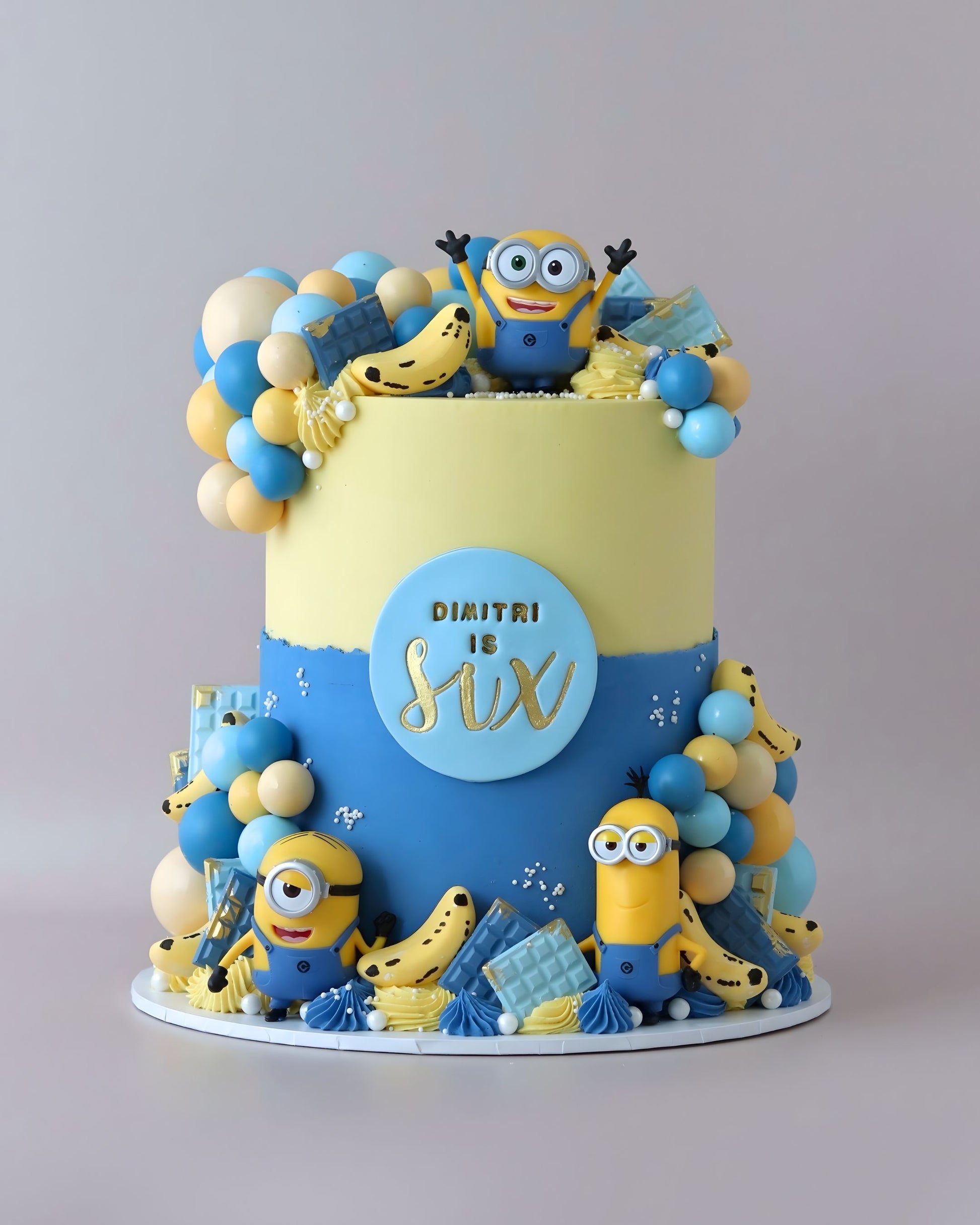 Blue & Yellow Minions Character Cake - Bel Bear Bakes