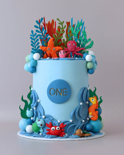 Ocean Wonders  Sea Creatures Cake - Bel Bear Bakes