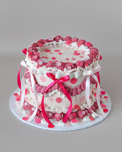Polka Dot Confetti Vintage Cake - Bel Bear Bakes