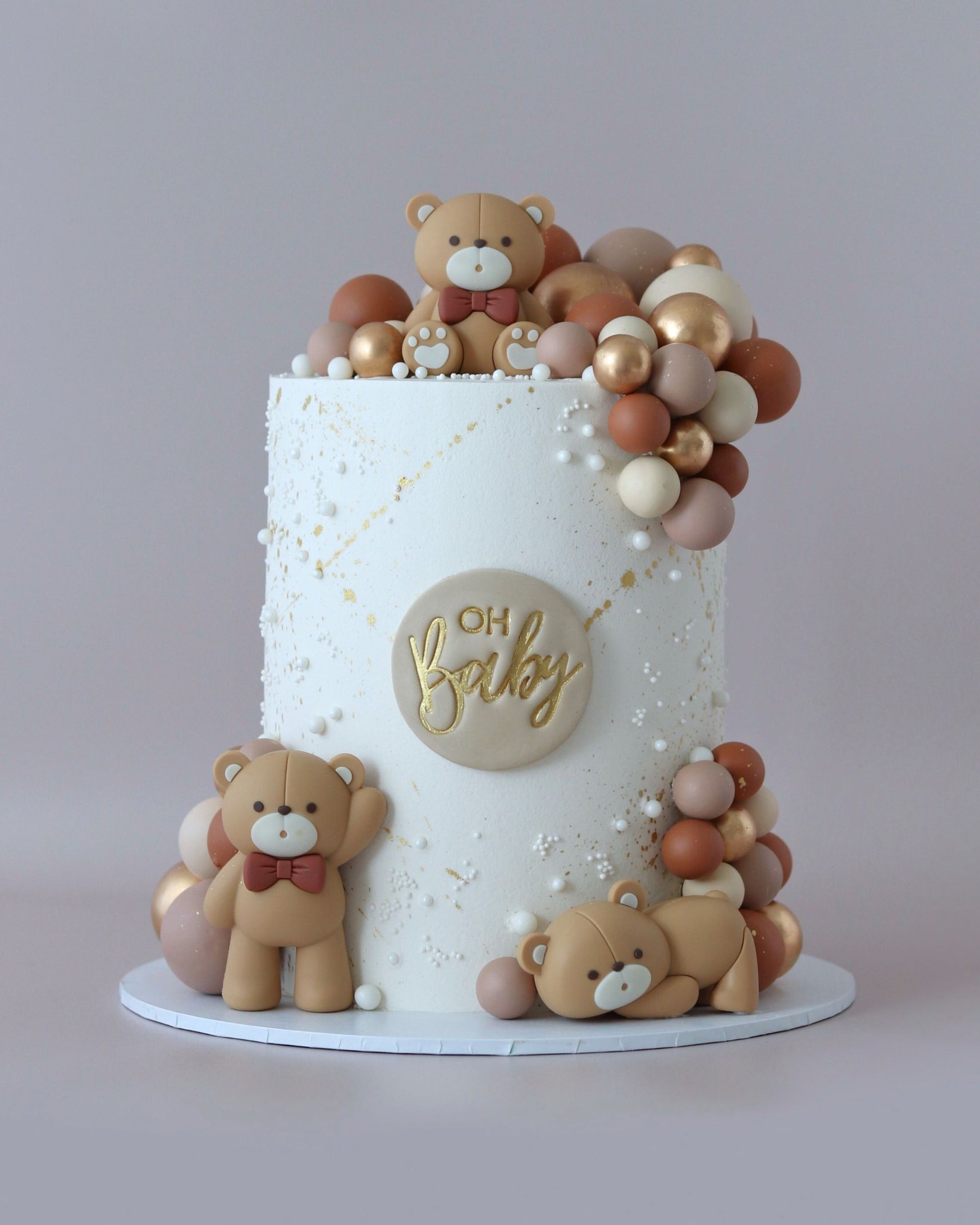 Tan Teddy Bear Themed Cake - Bel Bear Bakes