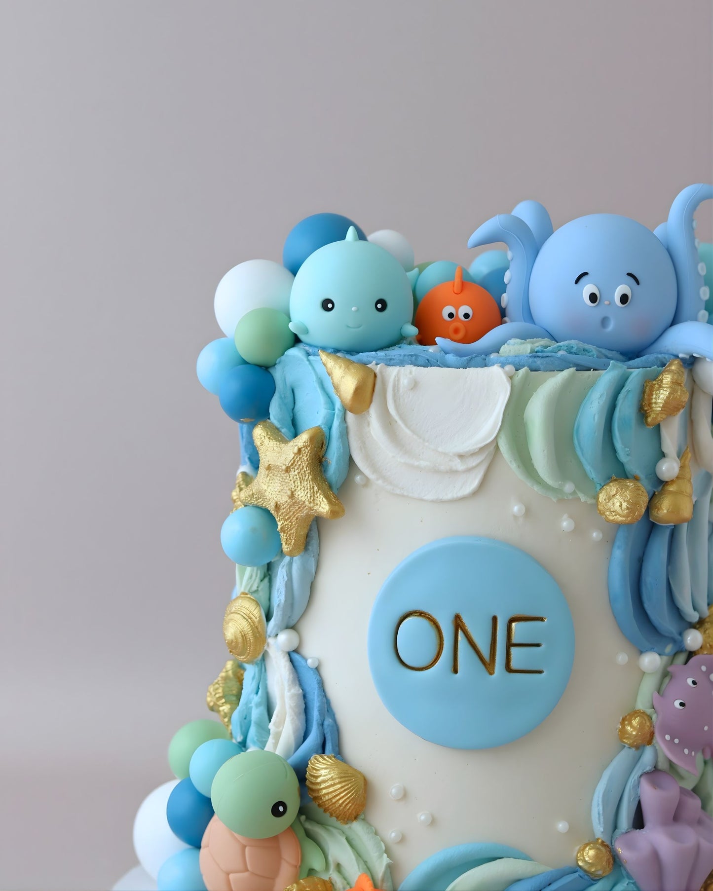 Colourful Pastel Under The Sea Creatures Theme Cake - Bel Bear Bakes