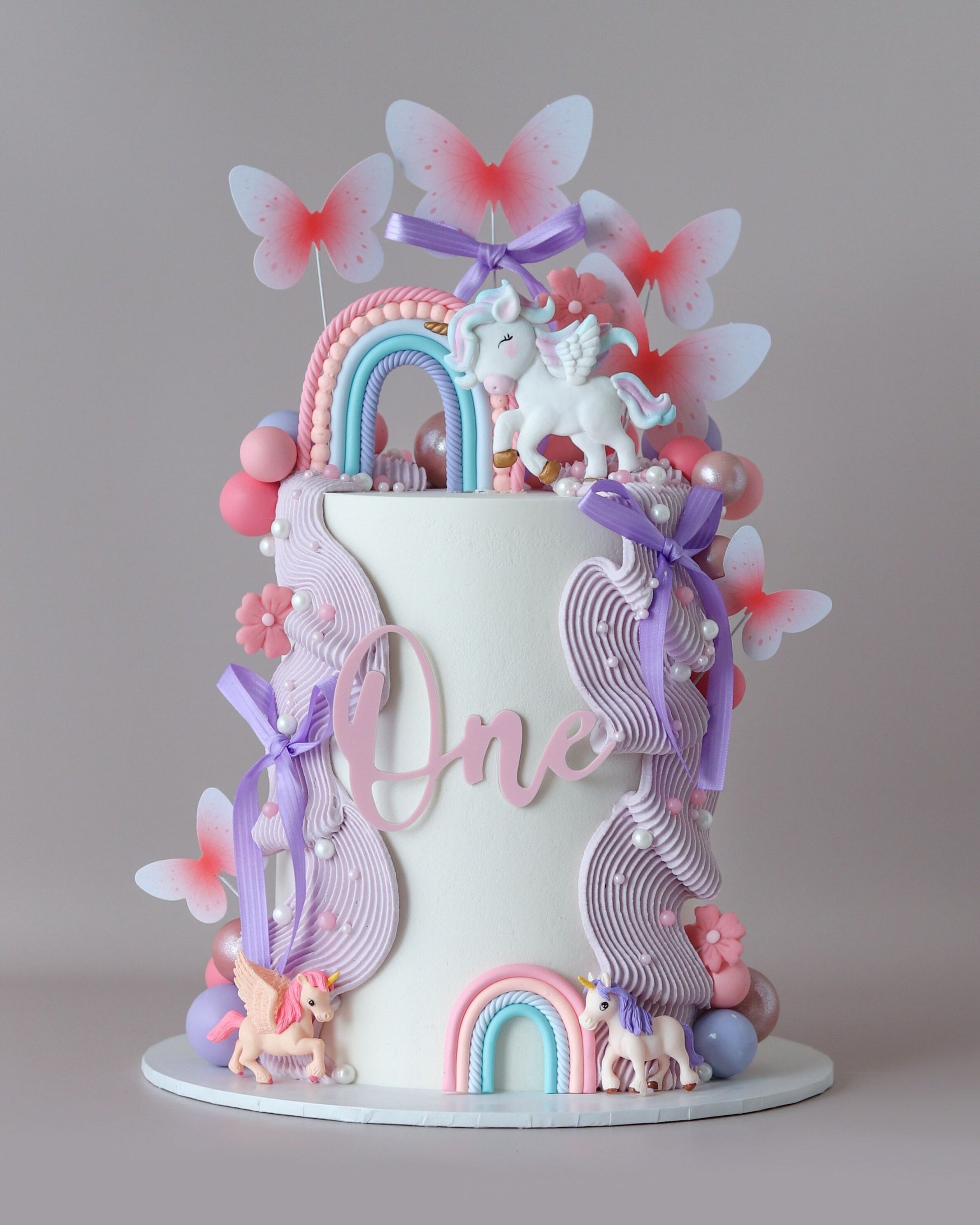 Pink & Purple Unicorn Themed Cake  -  Bel Bear Bakes