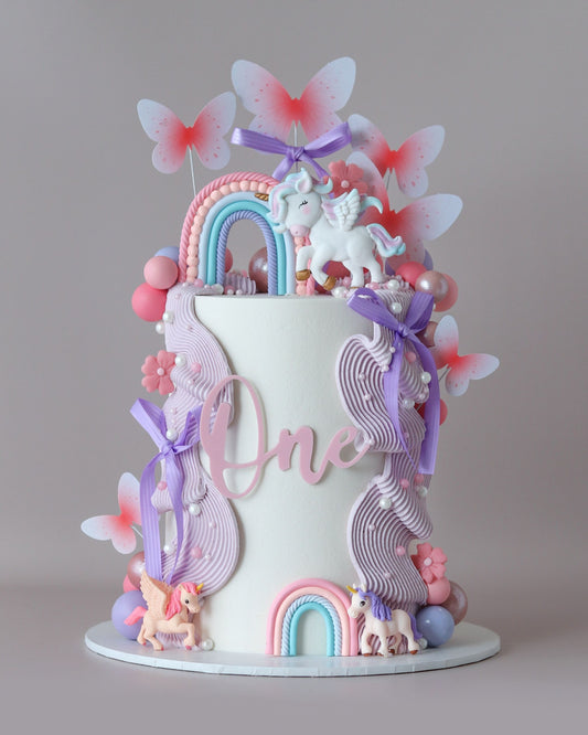 Pink & Purple Unicorn Themed Cake  -  Bel Bear Bakes