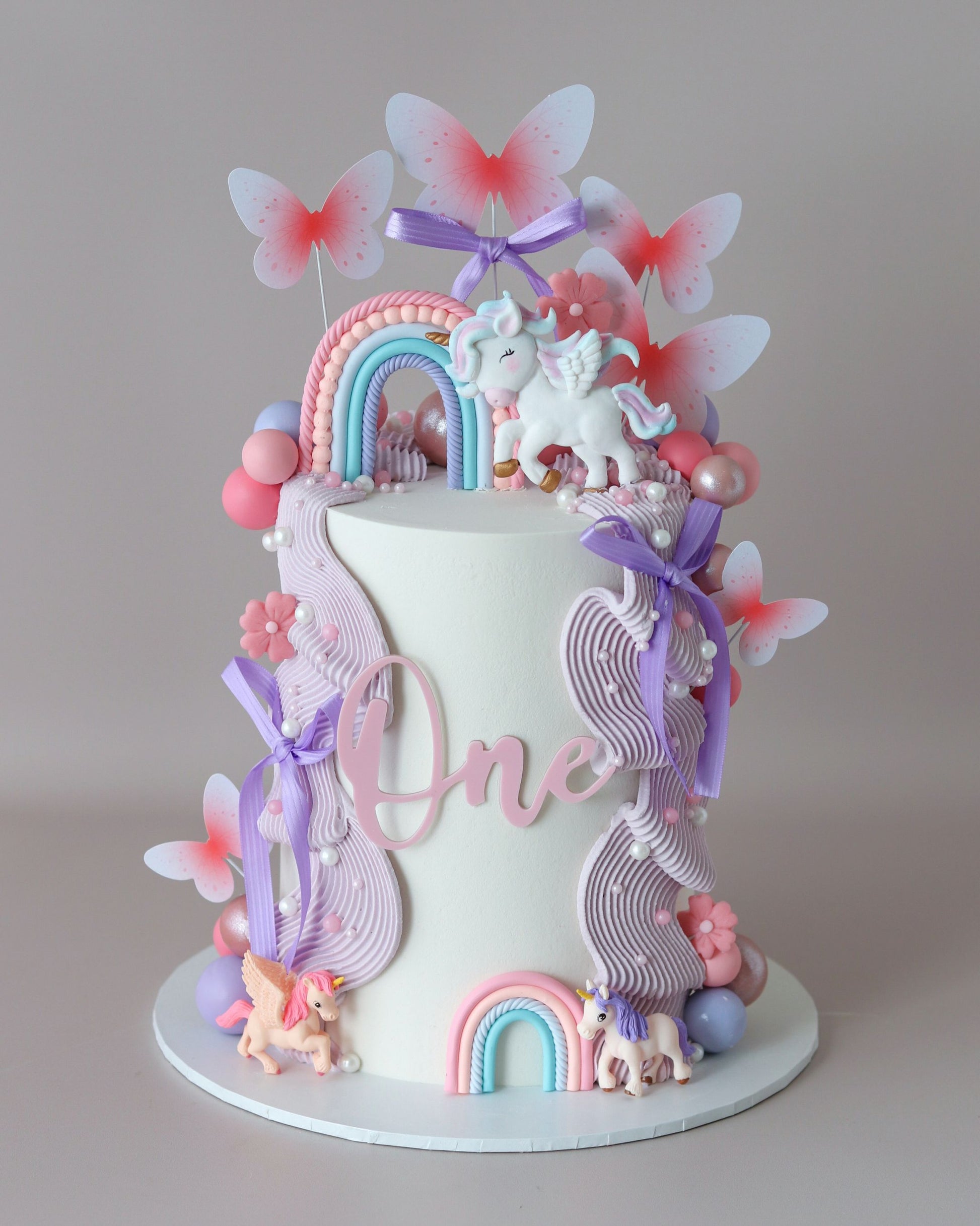 Pink & Purple Unicorn Themed Cake  -  Bel Bear Bakes