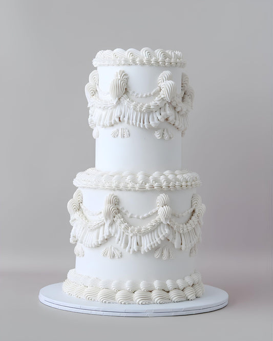 White Vintage Wedding Cake Bel Bear Bakes