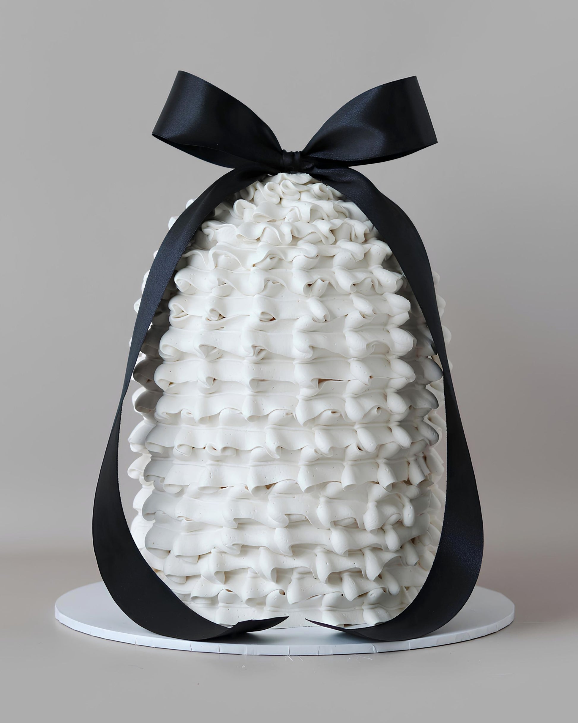 Ruffle & Bow Dome Wedding Cake - Bel Bear Bakes