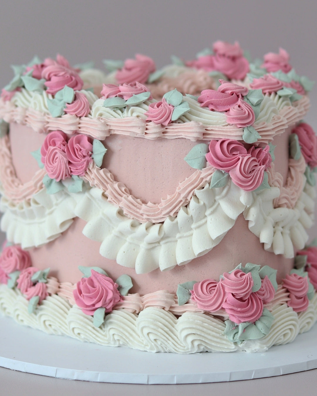 Blossom Vintage Heart Cake -  Bel Bear Bakes