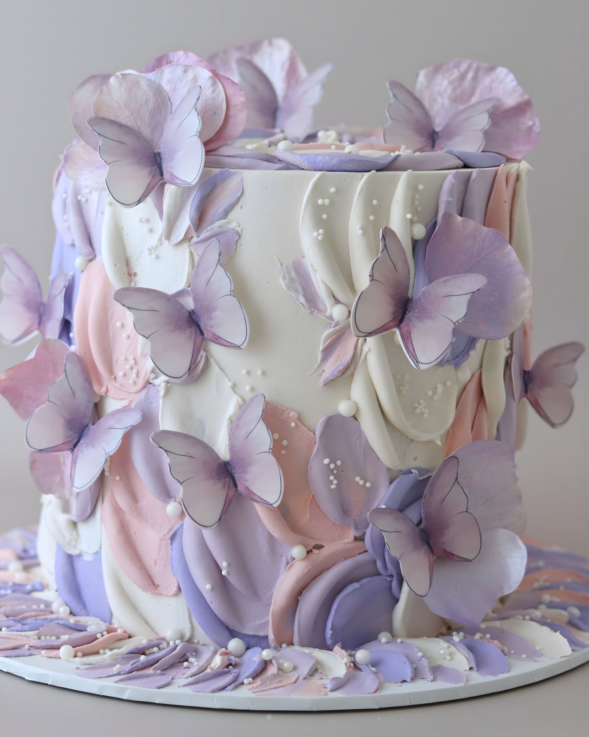 Pink and Purple Texture Butterfly Cake - Bel Bear Bakes