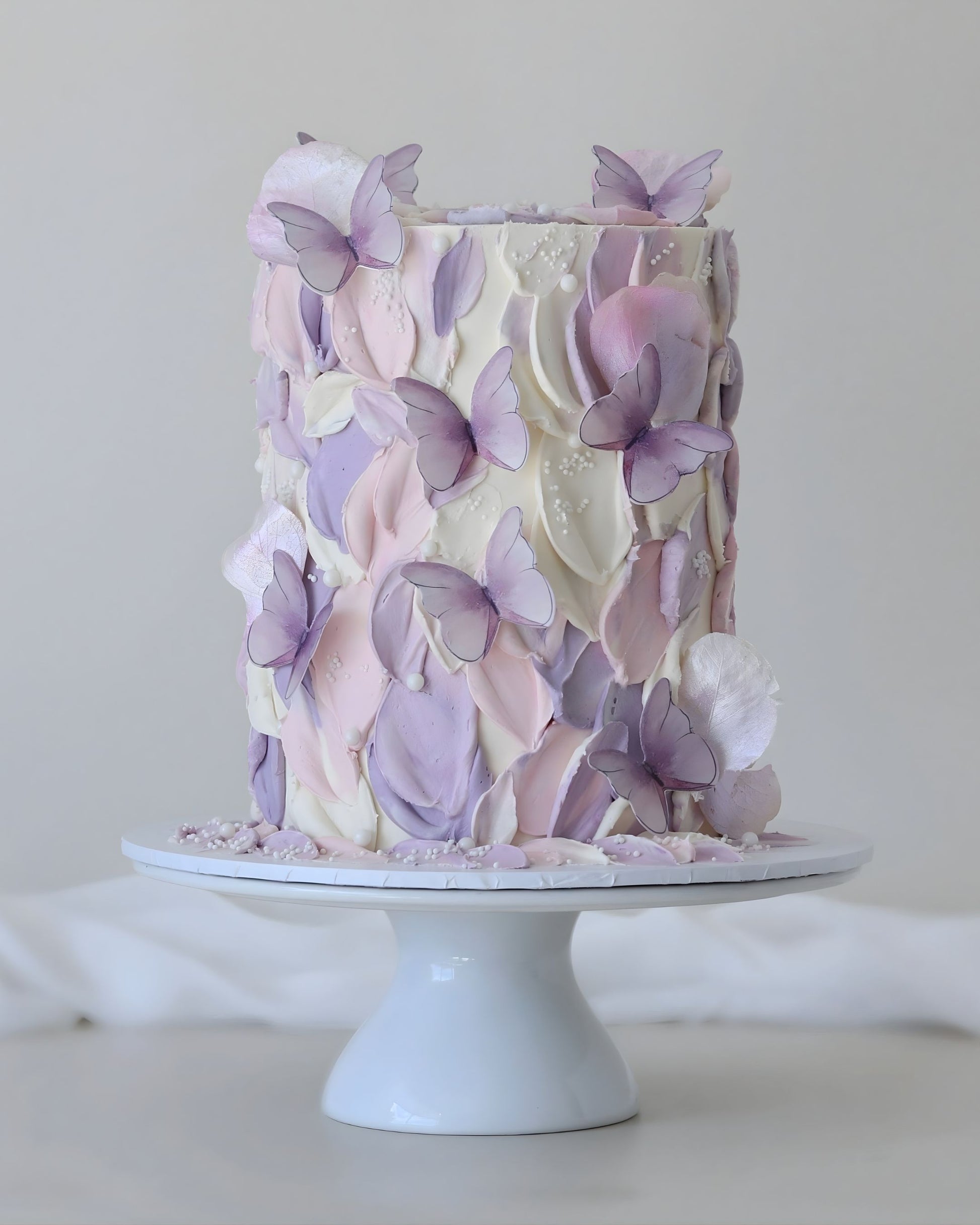 Pink and Purple Texture Butterfly Cake - Bel Bear Bakes