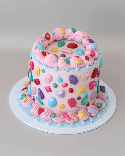 Colourful edible chocolate gemstone cake - Bel Bear Bakes