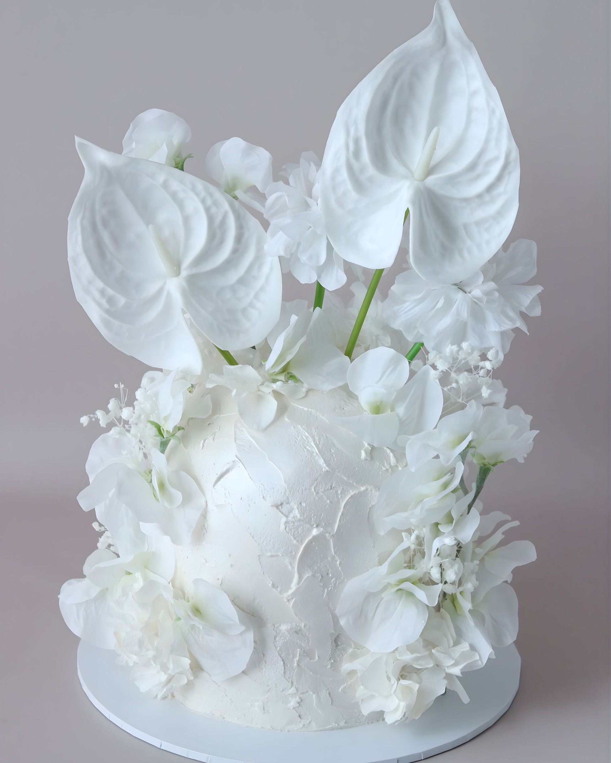 White Floral Dome Wedding Cake - Bel Bear Bakes