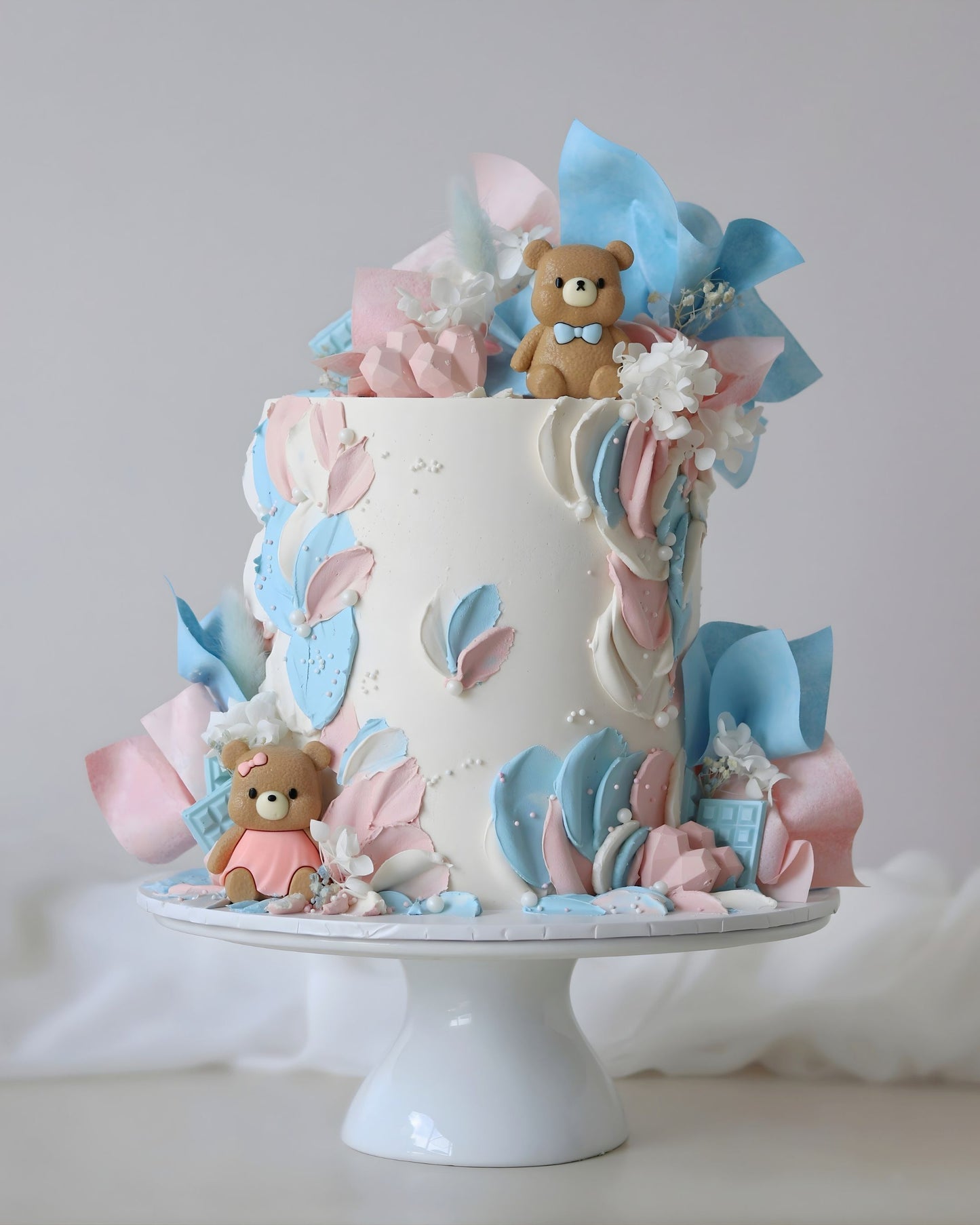 Gender Reveal Teddy Bear Cake - Bel Bear Bakes