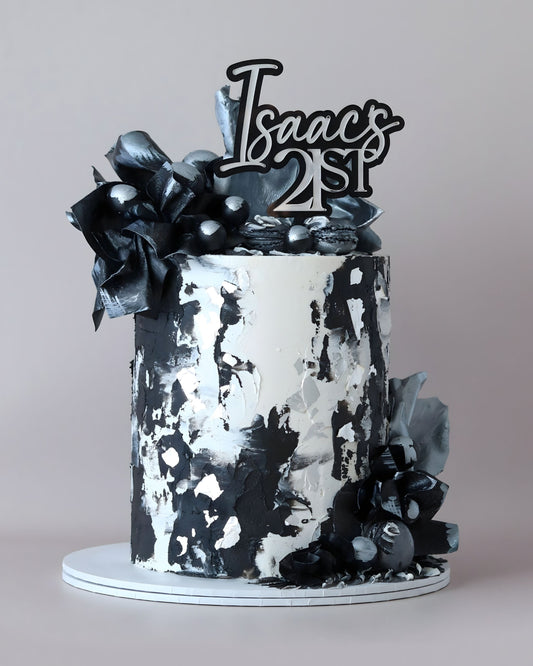 Monochrome Celebration Cake - Bel Bear Bakes