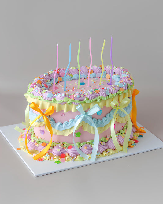 Rainbow Sprinkle & Confetti Oval Party Cake
