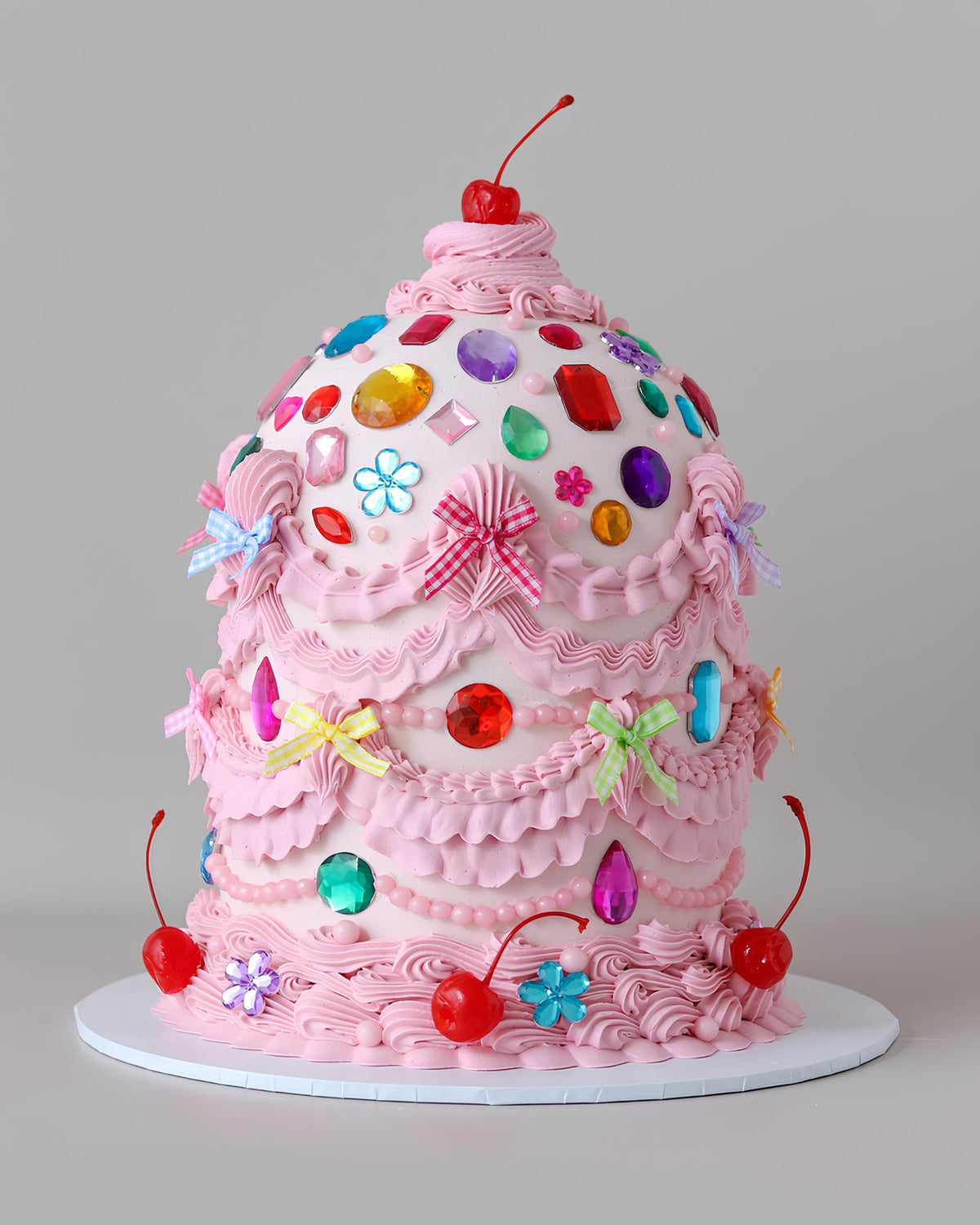 Pink Retro Gemstone Dome Party Cake  - Bel Bear Bakes