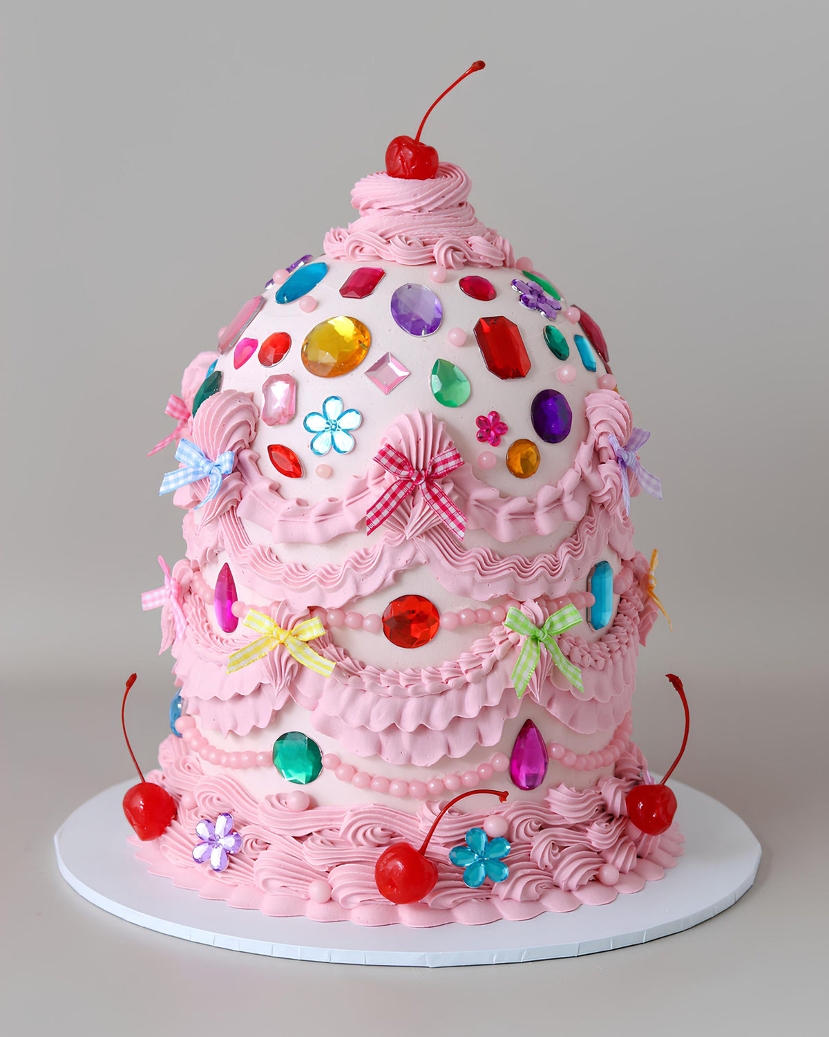 Pink Retro Gemstone Dome Party Cake  - Bel Bear Bakes