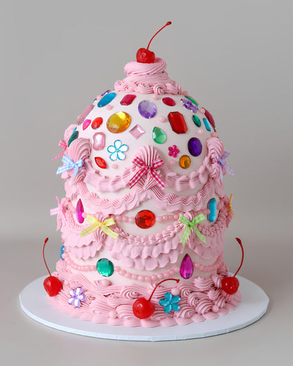 Pink Retro Gemstone Dome Party Cake  - Bel Bear Bakes
