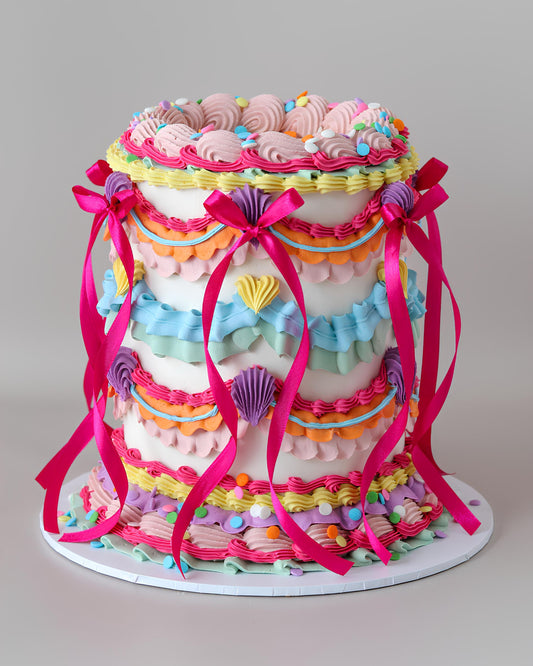 A Chic & Rainbow Inspired Vintage Party Cake  -Bel Bear Bakes
