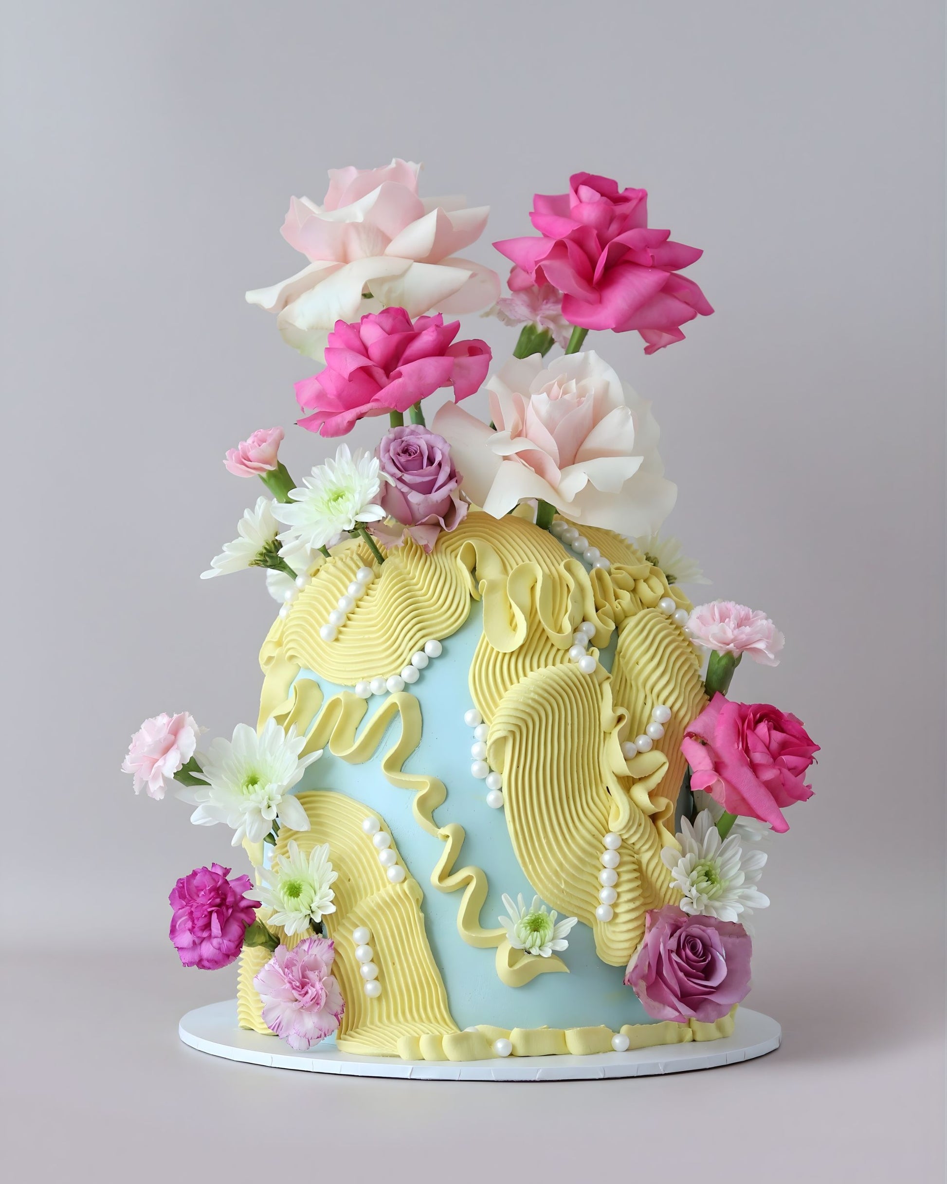 Fresh Flower Summer Dome Cake - Bel Bear Bakes